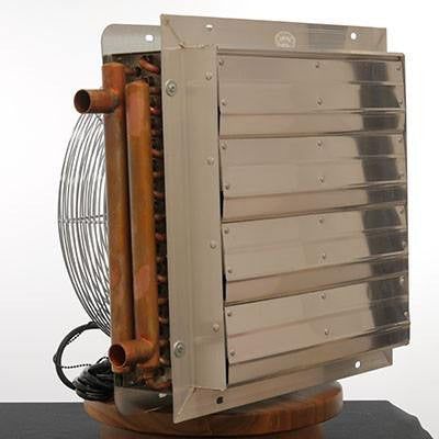Hydronic Unit Heater for Outdoor Wood Boiler - Any Hot Water Source 3 Sp Fan 90k BTU