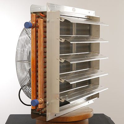 Hydronic Unit Heater for Outdoor Wood Boiler - Any Hot Water Source 2 Sp Fan 200k BTU